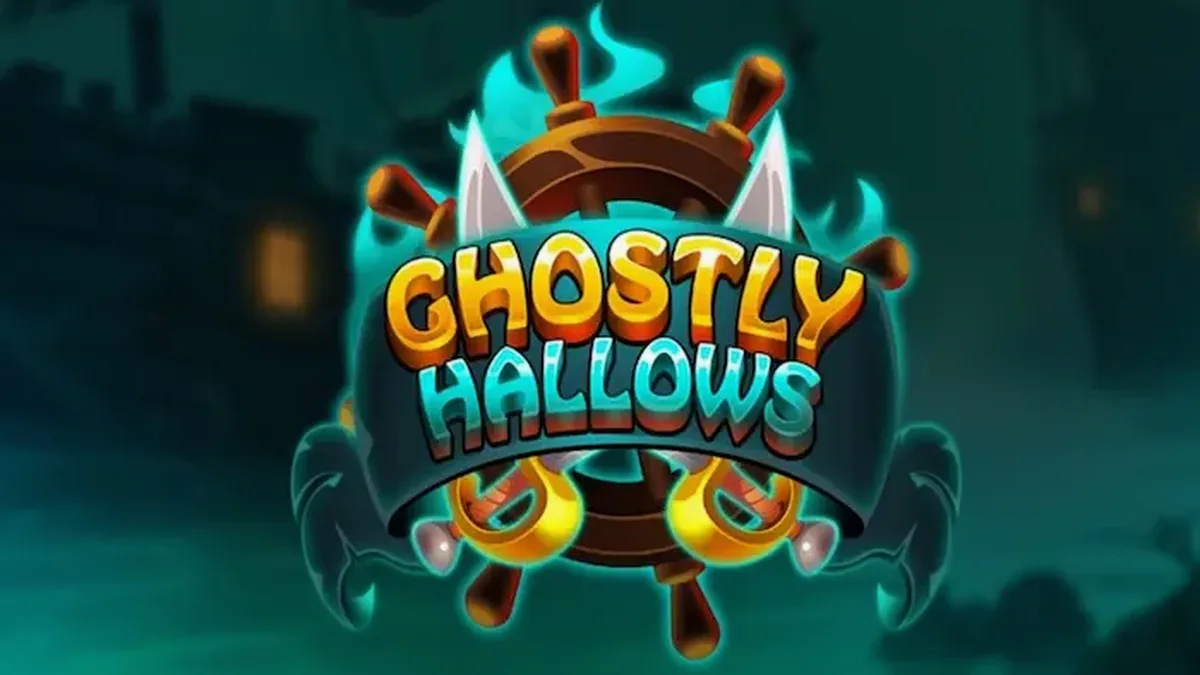 Tampilan visual slot Ghostly Hallows dengan tema bajak laut hantu dan meriam